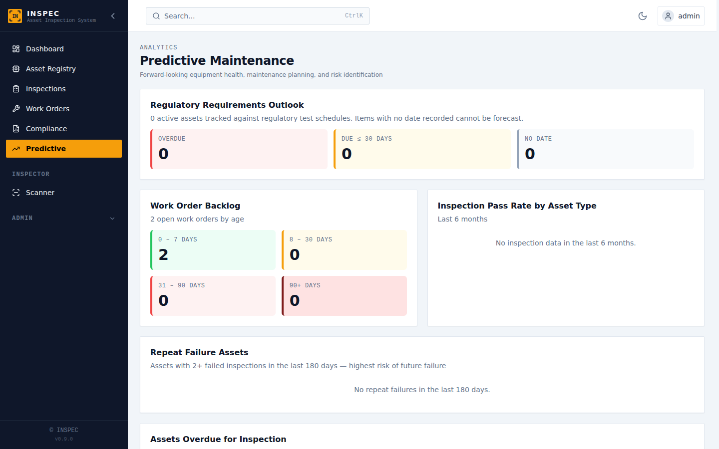 See problems before they become downtime — INSPEC screenshot